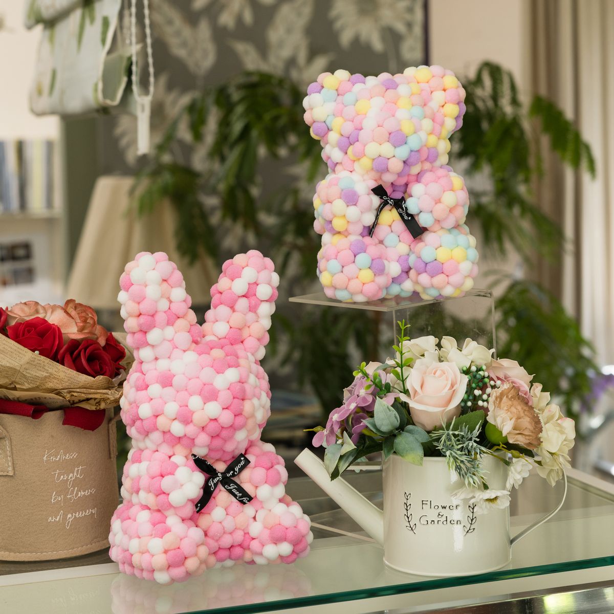 特価◎【造花】HillTop/マシュマロボールアニマル ミックスピンク/MB7SS-MP