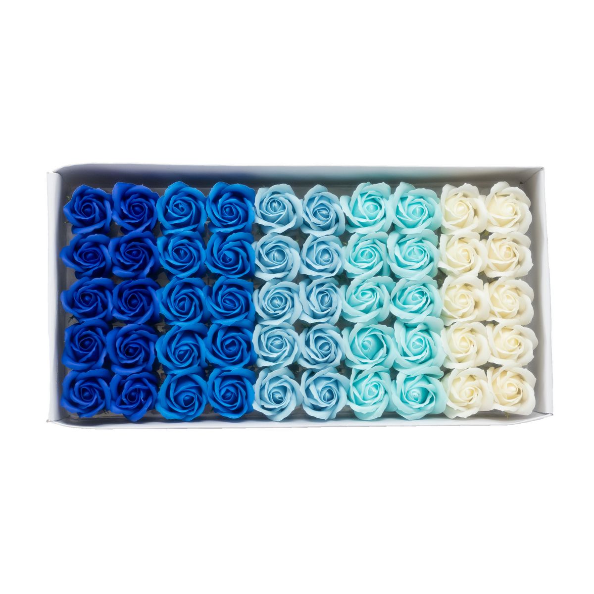 特価◎【ソープフラワー】HillTop/ソープヘッド ブルーホワイト 50輪/SM-15AS