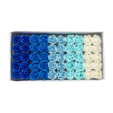 特価◎【ソープフラワー】HillTop/ソープヘッド ブルーホワイト 50輪/SM-15AS