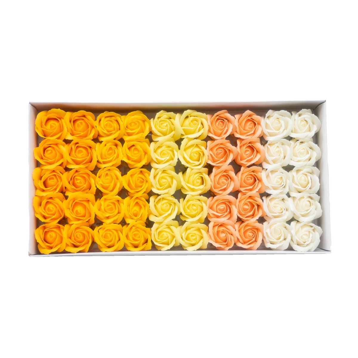 特価◎【ソープフラワー】HillTop/ソープヘッド オレンジホワイト 50輪/SM-16AS