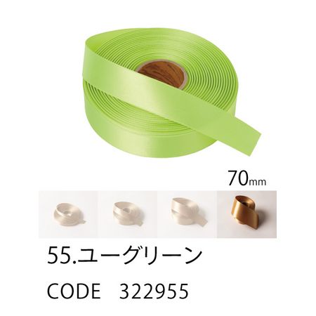 HOSHINO/ラスターサテン(70mm) NO.55 ユーグリーン 70x20/322955