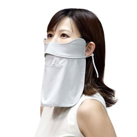 丸和貿易/冷感快息 UVフェイスマスク目じりリガードライト グレー/4009680-02