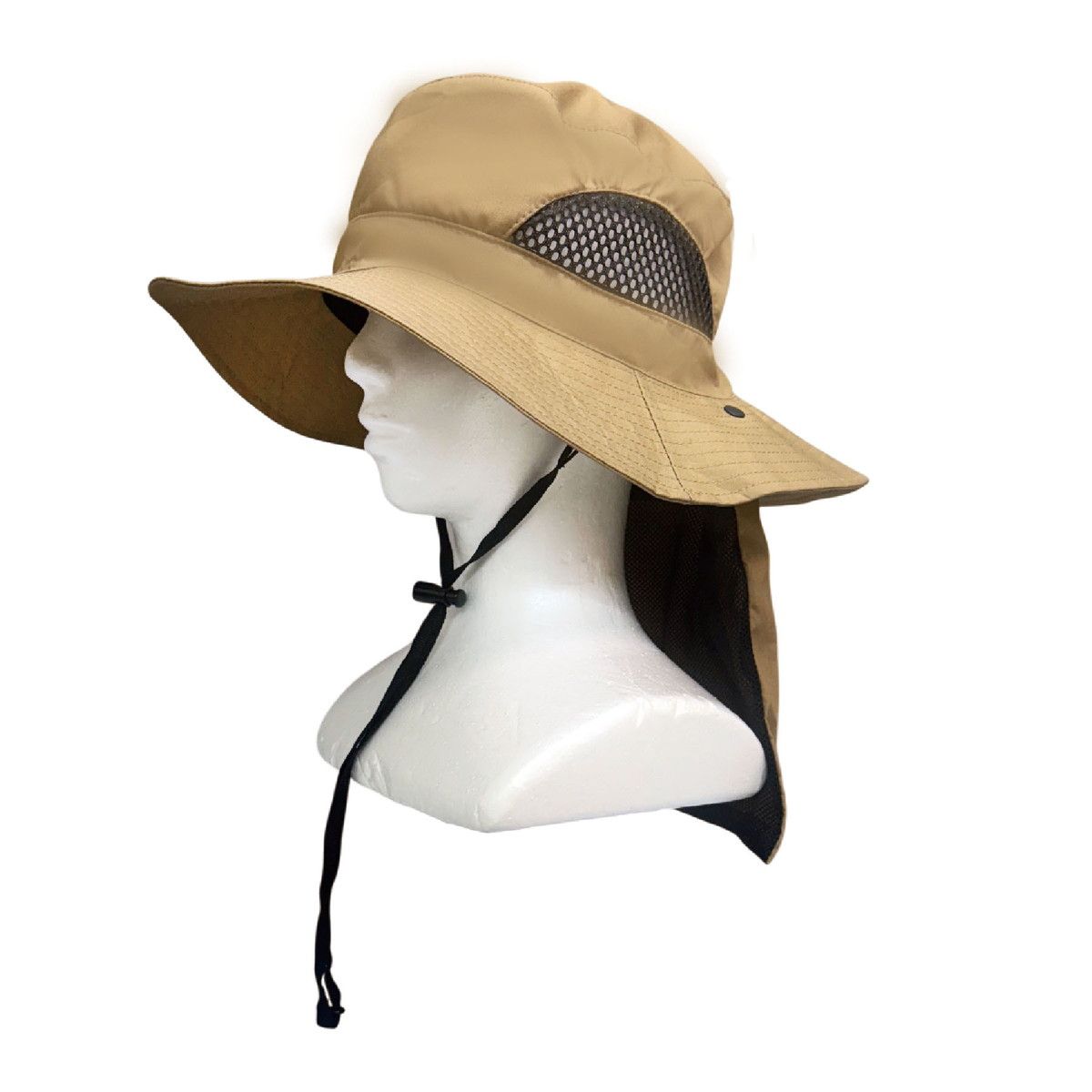 丸和貿易/UVカット帽子 サファリハット ソリッド コヨーテ/4009542-03