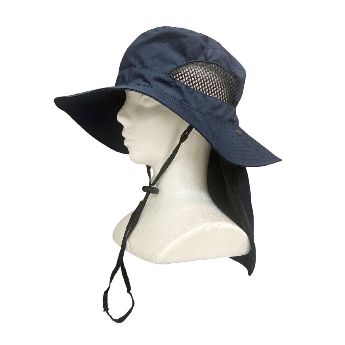 丸和貿易/UVカット帽子 サファリハット ソリッド ネイビー/4009542-04