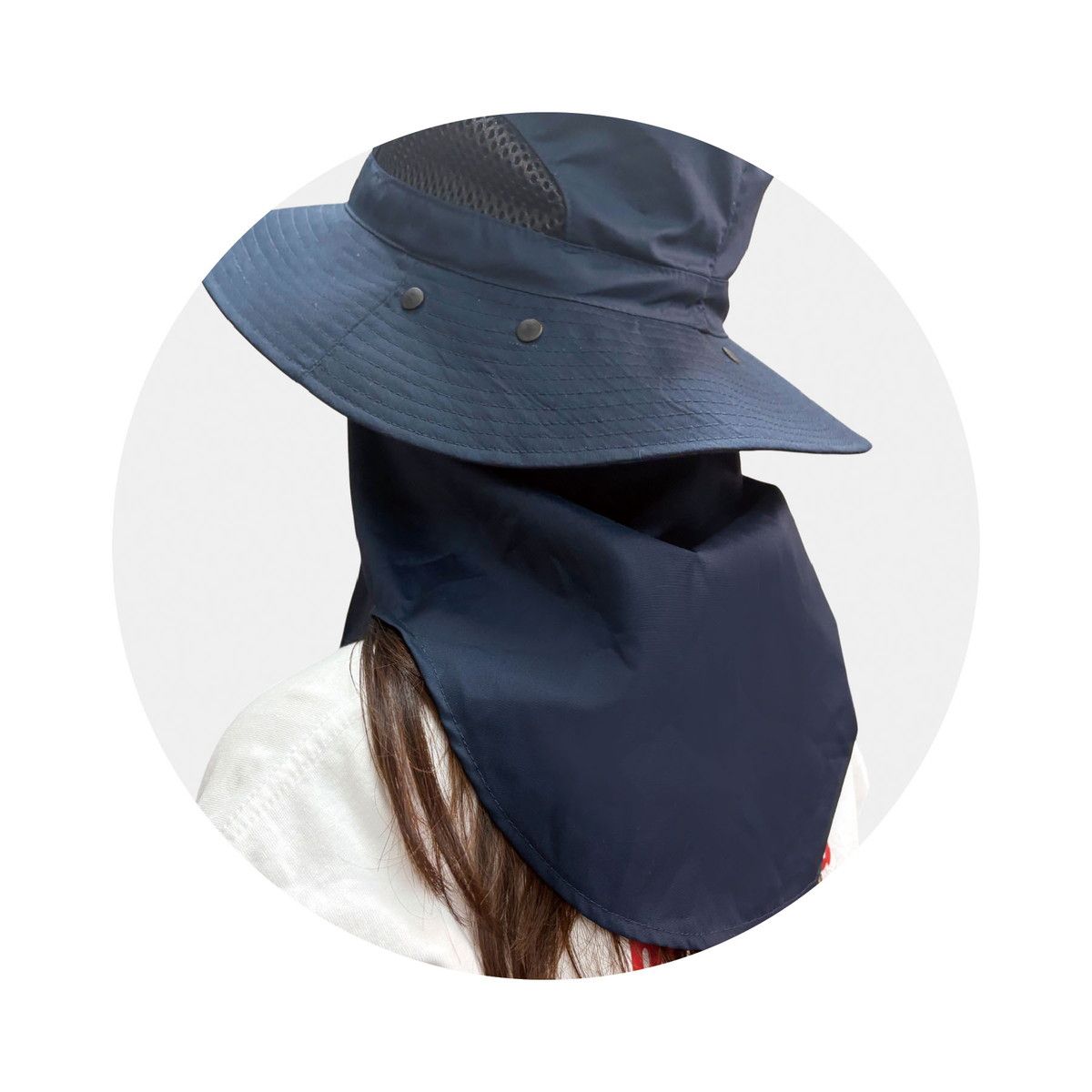 丸和貿易/UVカット帽子 サファリハット フェイスガード コヨーテ/4009696-03