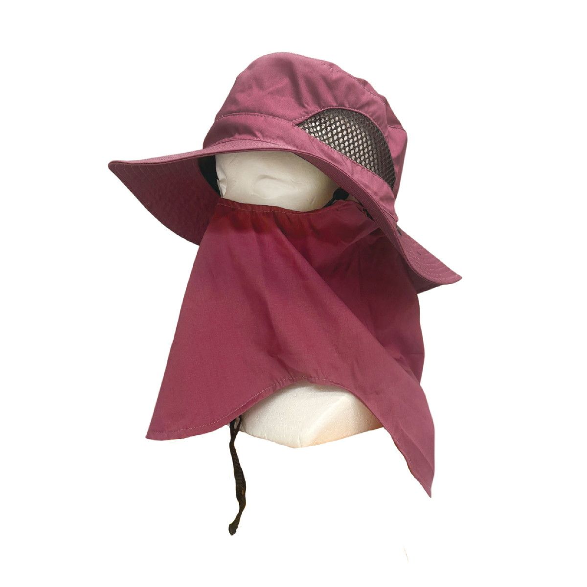 丸和貿易/UVカット帽子 サファリハット フェイスガード パープル/4009696-05