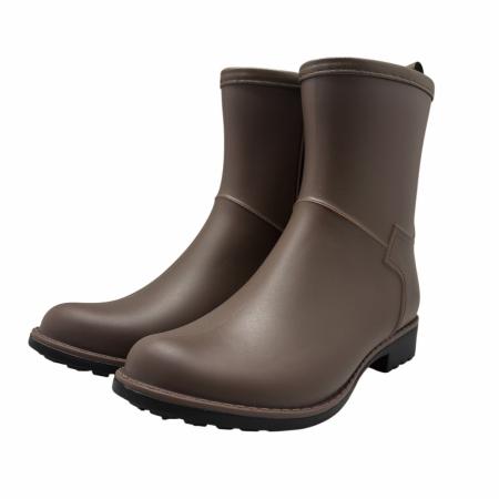 丸和貿易/サイドジップレインブーツ ブラウン (M)/4009648-01