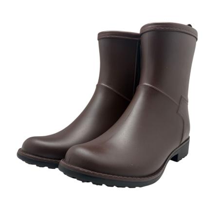 丸和貿易/サイドジップレインブーツ ダークブラウン (L)/4009649-02