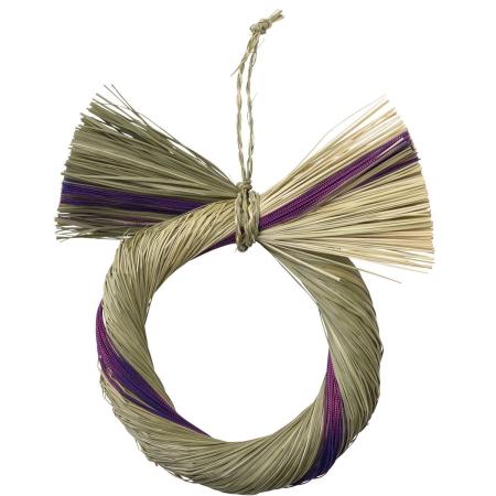 パレ/しめ縄水引リースL パープル/P-9615-80