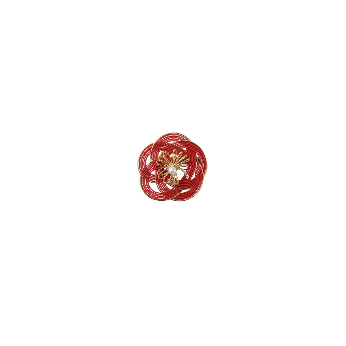 パレ/水引飾り(パール付) 赤 3個入り/P-9465-50