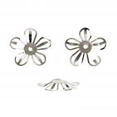 NBK日本紐釦貿易/メタルフラワーパーツ 2個入 シルバー/KE1221-S - 花