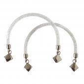 NBK日本紐釦貿易/ラメ入 プラハンドル クワエ金具 W13×H12cm クリア 2