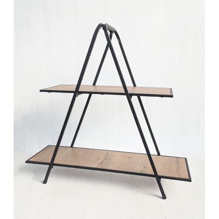 【直送】大同クラフト/2段シェルフ ブラック/VWS26-01