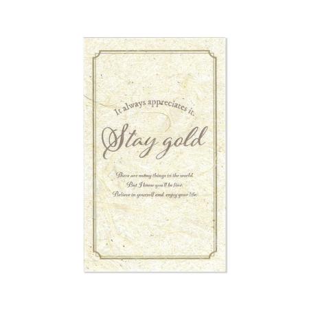 特価◎cazaro/ソラペーパーメッセージカード 名刺 STAY GOLD ベージュ 10 枚/36P101P0103