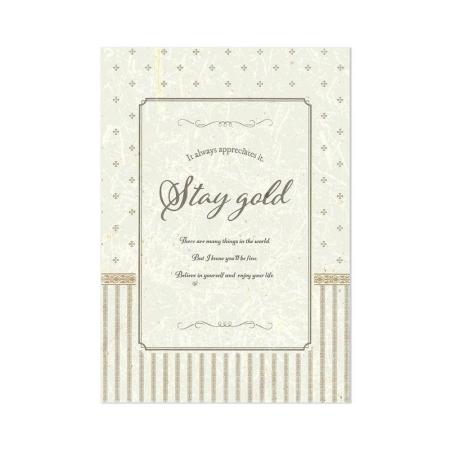 特価◎cazaro/ソラペーパーメッセージカード L  STAY GOLD ベージュ 10 枚/36P101P0403