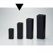 花瓶しるえつとなんばあつきはやいものがち エイチツーオー/陶器花瓶L 角・黒/H1481 - 花材通販はなどんやアソシエ