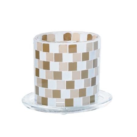 エイチツーオー/ガラスプランター　ブラウンモザイク/HH29412