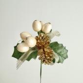 造花】ビバ工芸/XE-8190 クリスマスピック CR/XE-8190 - 花材通販は