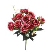 【造花】ビバ工芸/VE-6747 アロマローズブッシュ BUR/VE-6747