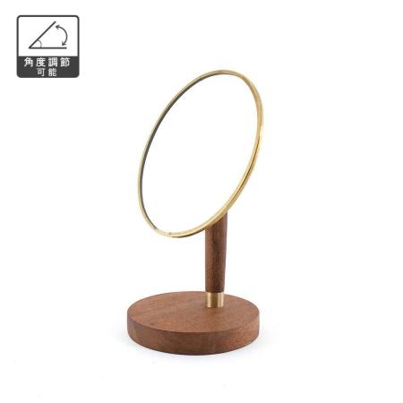 志成販売/木とBRASSの経年変化を楽しむ オーバルスタンドミラー/304951