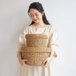 志成販売/素朴な風合いが味わい深い シーグラスの蓋付きバスケット(S)/320005