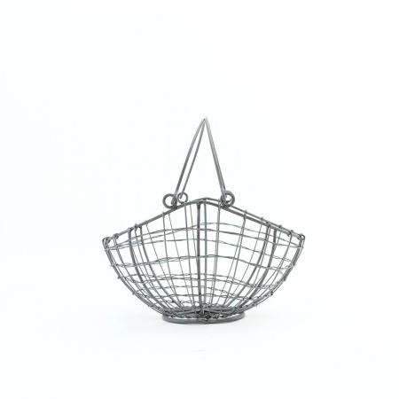 志成販売/手仕事の温もりが感じられる アイアン ボートバスケット(S)/423841