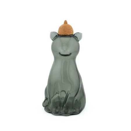 志成販売/オブジェとして飾っても可愛い ガラスのフラワーベース キャット/T108562