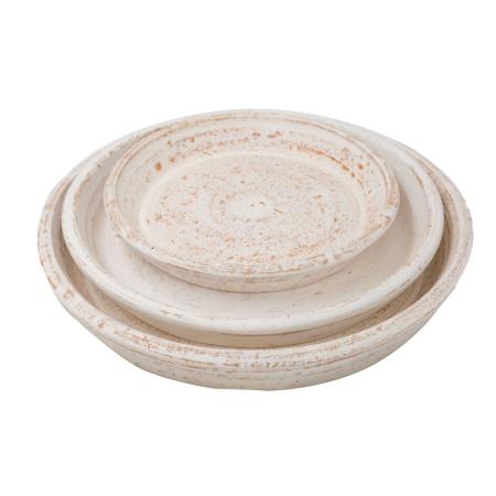 特価◎花LINKS/オリジナルカラーテラコッタ 受け皿(3個セット)/UESCR-WH(SET/3)