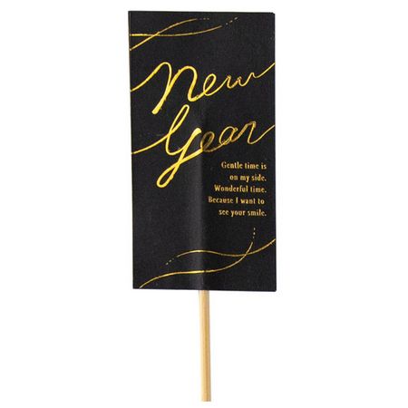 HEADS/迎春フラワーピック-46 黒金 10本/GS-FP46