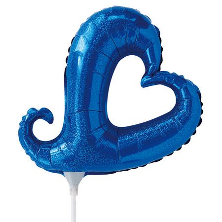 HEADS/バルーンフラワーピックLL-4/ハートブルー(10本)/BLN-FPLL4