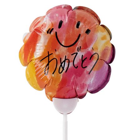 HEADS/バルーンフラワーピックM-8/おめでとう(10本)/BLN-FPM8