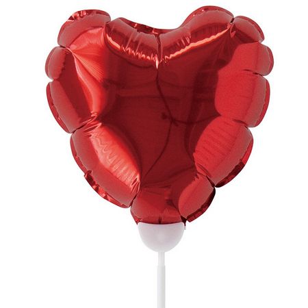 HEADS/プレーンバルーンフラワーピックハートL-2/レッド(10本)/BLP-FPL2