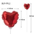 HEADS/プレーンバルーンフラワーピックハートL-2/レッド(10本)/BLP-FPL2