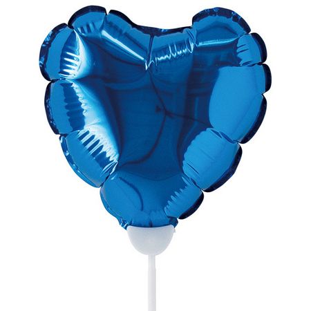 HEADS/プレーンバルーンフラワーピックハートL-4/ブルー(10本)/BLP-FPL4