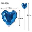 HEADS/プレーンバルーンフラワーピックハートL-4/ブルー(10本)/BLP-FPL4