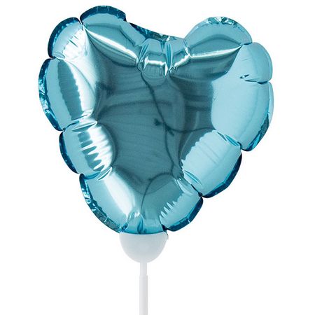 HEADS/プレーンバルーンフラワーピックハートL-5/ライトブルー(10本)/BLP-FPL5