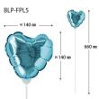 HEADS/プレーンバルーンフラワーピックハートL-5/ライトブルー(10本)/BLP-FPL5