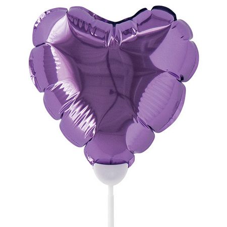 HEADS/プレーンバルーンフラワーピックハートL-6/パープル(10本)/BLP-FPL6
