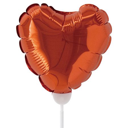 HEADS/プレーンバルーンフラワーピックハートL-7/オレンジ(10本)/BLP-FPL7