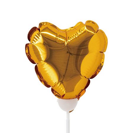 HEADS/プレーンバルーンフラワーピックハートM-1/ゴールド(10本)/BLP-FPM1