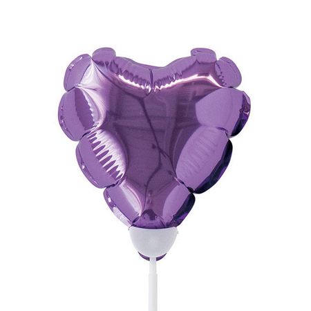 HEADS/プレーンバルーンフラワーピックハートM-6/パープル(10本)/BLP-FPM6