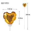 HEADS/プレーンバルーンフラワーピックハートS-1/ゴールド(10本)/BLP-FPS1