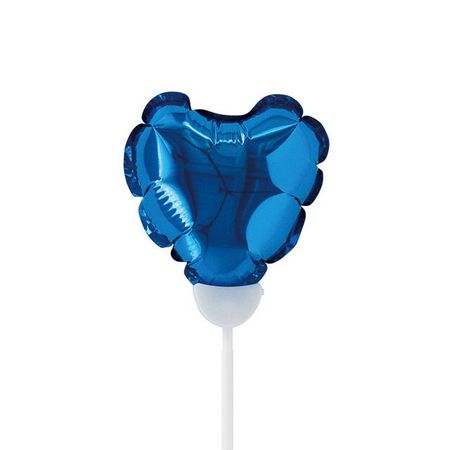 HEADS/プレーンバルーンフラワーピックハートS-4/ブルー(10本)/BLP-FPS4