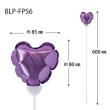 HEADS/プレーンバルーンフラワーピックハートS-6/パープル(10本)/BLP-FPS6