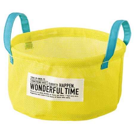 特価◎HEADS/メッシュラウンドバスケットハーフ-1 イエロー(6個)/MES-RHB1