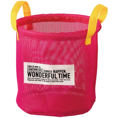 特価◎HEADS/メッシュラウンドバスケットL-5 ヴィヴィッドピンク(6個)/MES-RLB5