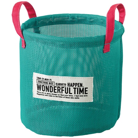 特価◎HEADS/メッシュラウンドバスケットL-6 ターコイズブルー(6個)/MES-RLB6