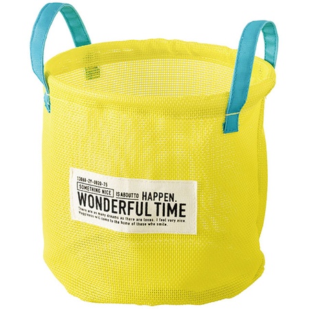 特価◎HEADS/メッシュラウンドバスケットL-7 イエロー(6個)/MES-RLB7