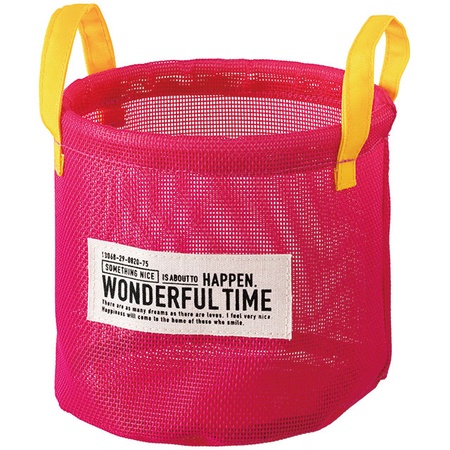 特価◎HEADS/メッシュラウンドバスケットM-5 ヴィヴィッドピンク(6個)/MES-RMB5