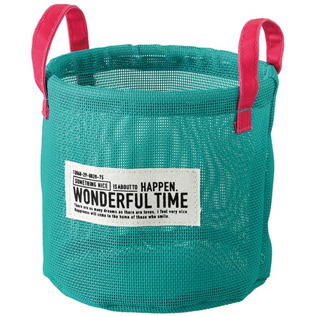 特価◎HEADS/メッシュラウンドバスケットM-6 ターコイズブルー(6個)/MES-RMB6